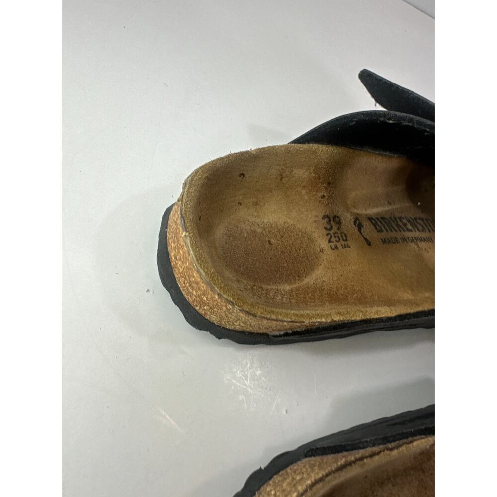 Birkenstock Arizona Slide Sandals 2 Strap Buckle Men's 6 Women's 8 Black Leather - Picture 8 of 16